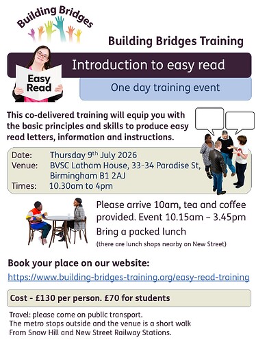Easy Read Training Flyer July 2026